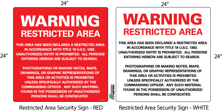 Coast Guard Security Signs
