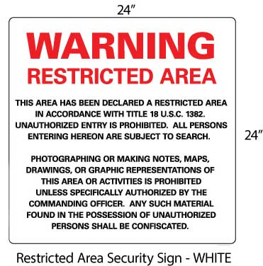 Coast Guard Security Signs